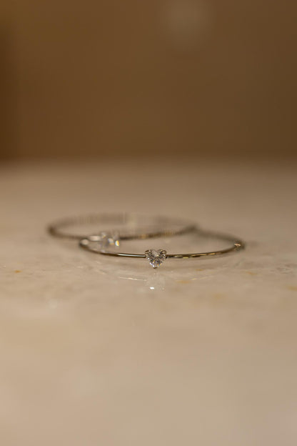 Bracelete Liso Cristal Ródio Branco
