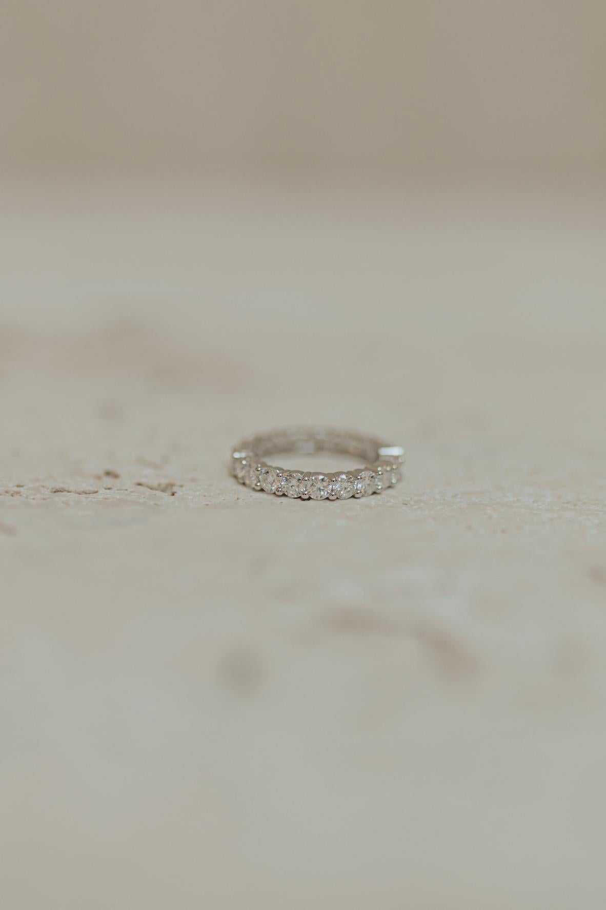 Anel Aparador de Aliança 3mm Moissanite Prata 925 Ródio Branco