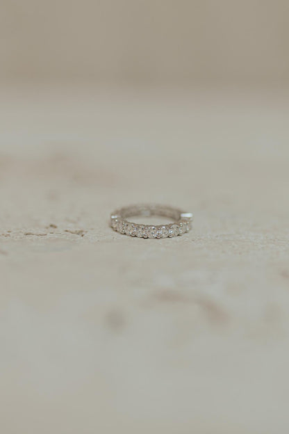 Anel Aparador de Aliança 3mm Moissanite Prata 925 Ródio Branco