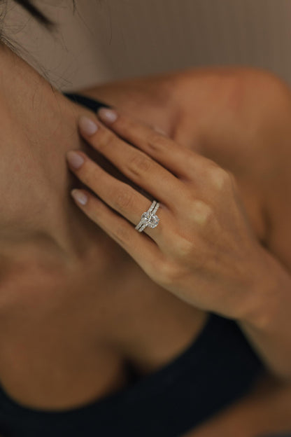 Anel Solitário Oval Prata 925 Moissanite Ródio Branco