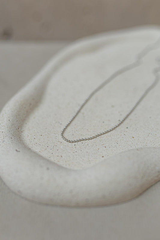 Colar de Bolinhas Ródio Branco