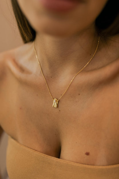 Colar Nossa Senhora Aparecida Pérola Dourado