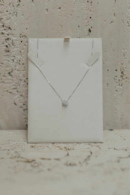 Colar Ponto de Luz Princesa Moissanite Prata 925 Ródio Branco