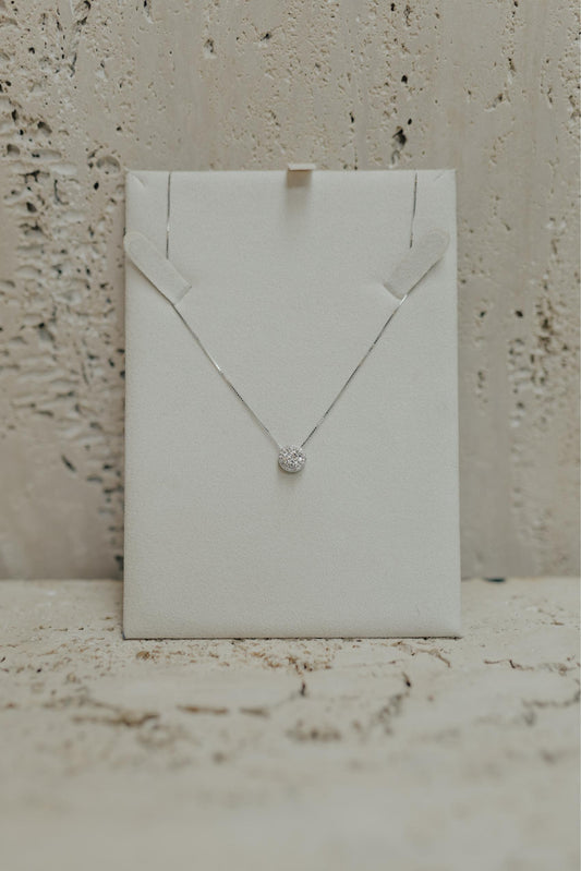 Colar Ponto de Luz Princesa Moissanite Prata 925 Ródio Branco