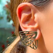 Brinco Ear Jacket Asas Borboleta Dourado
