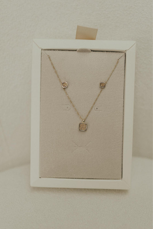 Conjunto Square Drusa Dourado