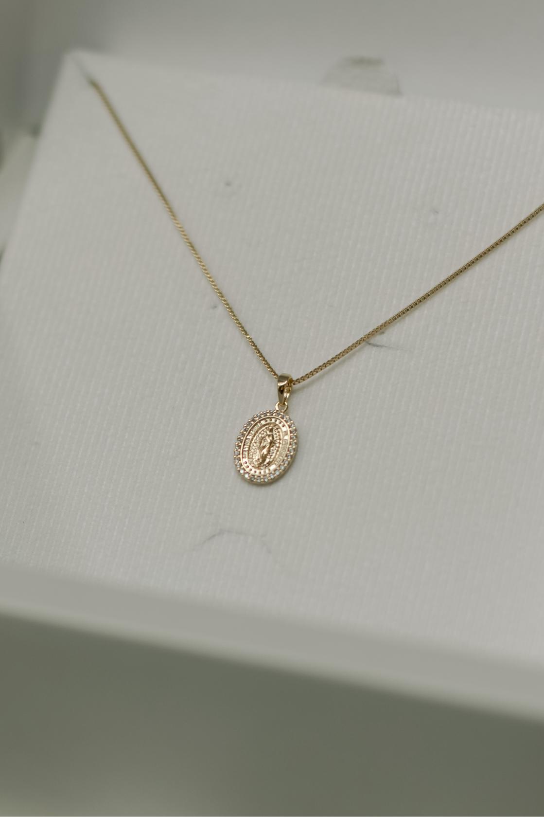 Colar Nossa Senhora de Guadalupe Mini Dourado