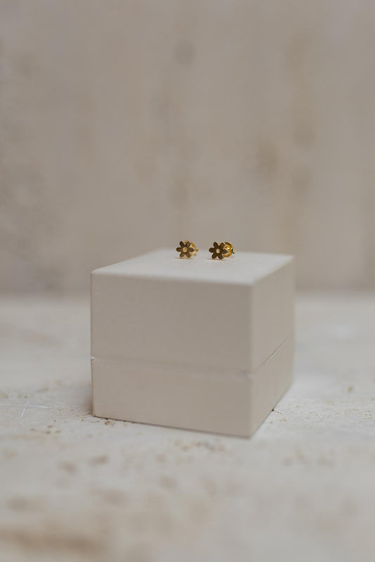 Brinco Infantil Mini Flor Liso Dourado