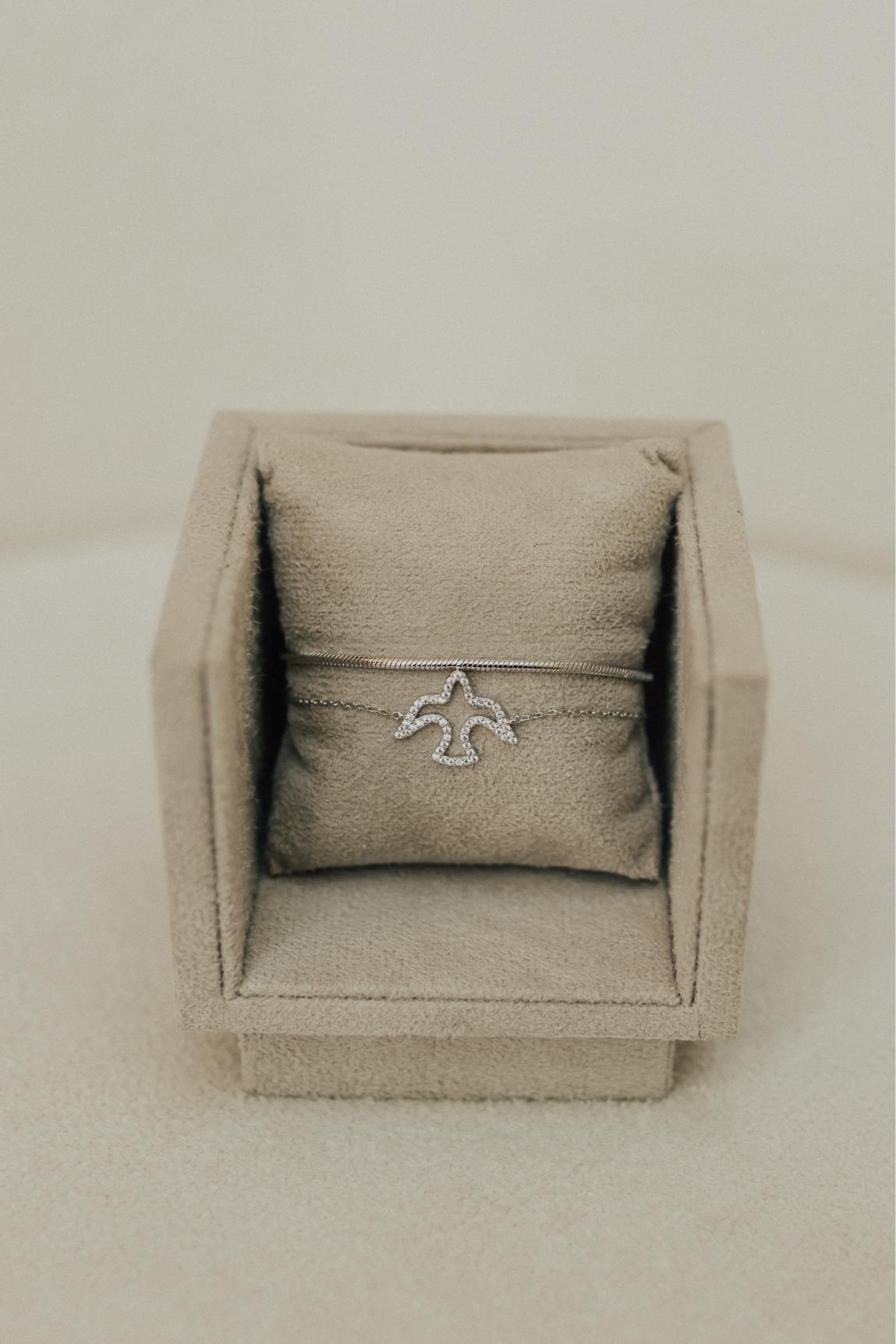 Pulseira Espírito Santo Cravejado Prata 925