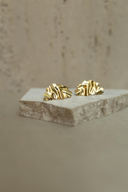 Brinco Martelado Folha Dourado
