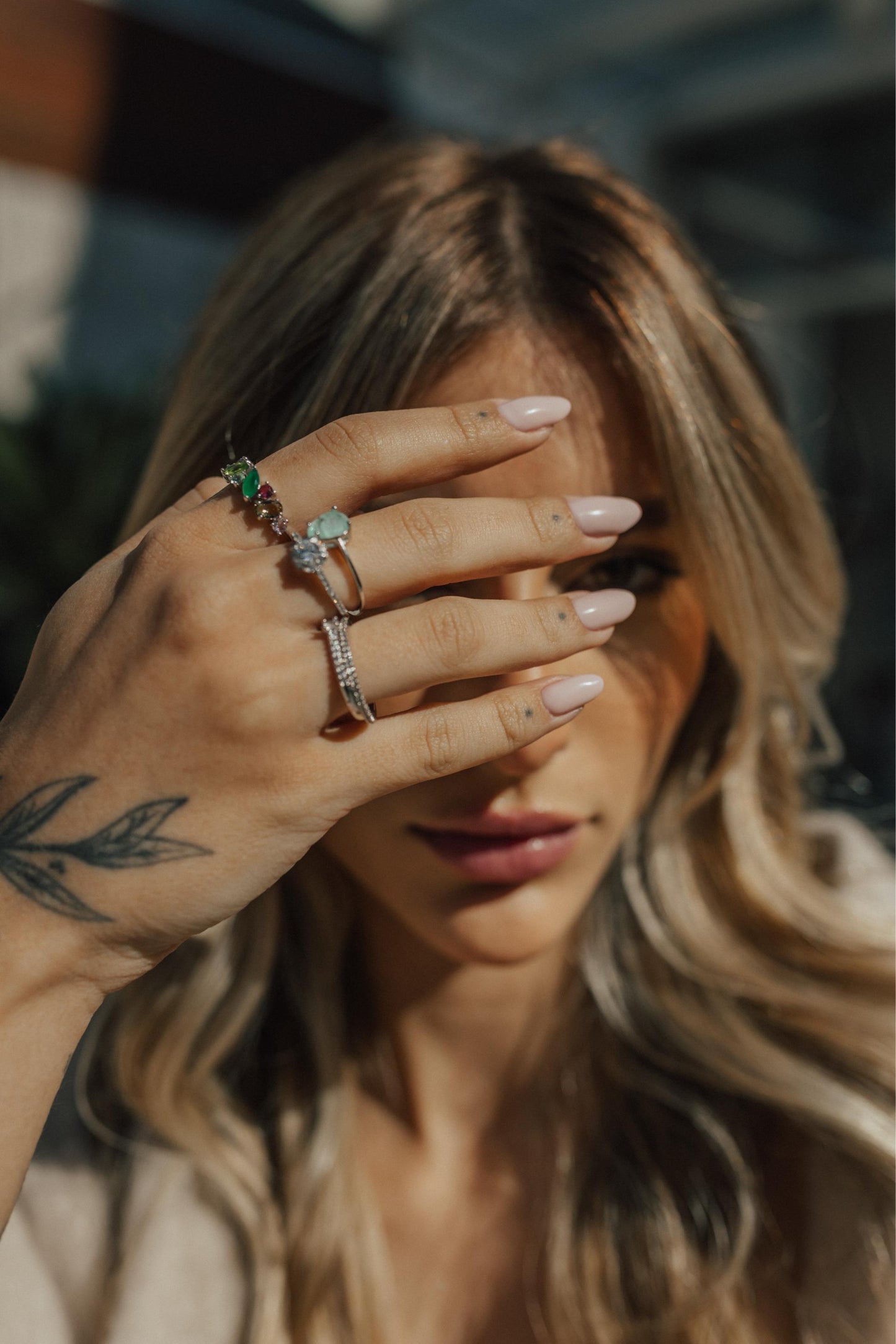 Anel Gota Turmalina Light Prata 925 Ródio Branco