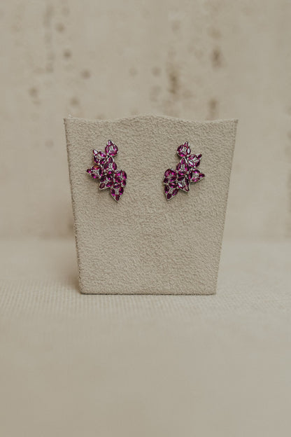 Brinco Ear Cuff Cravejado Rubelita Ródio Branco