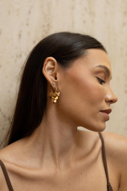 Brinco Argola Medalhas Dourado