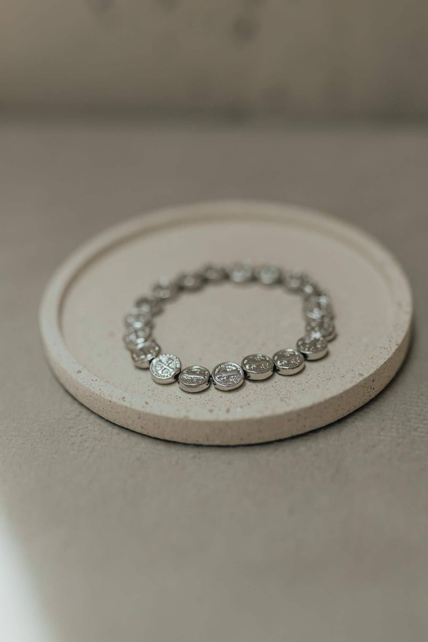 Pulseira de São Bento Ródio Branco