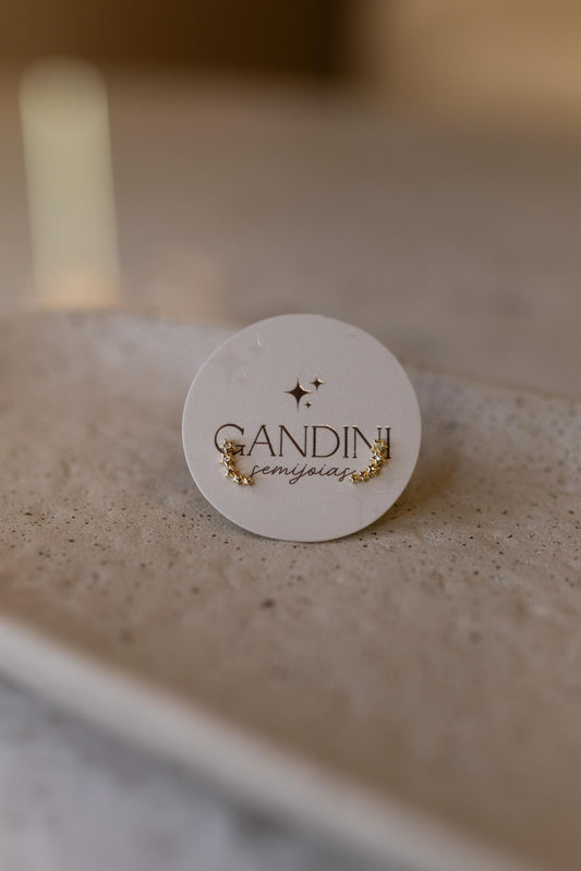Brinco Mini Ear Cuff Estrelas Dourado