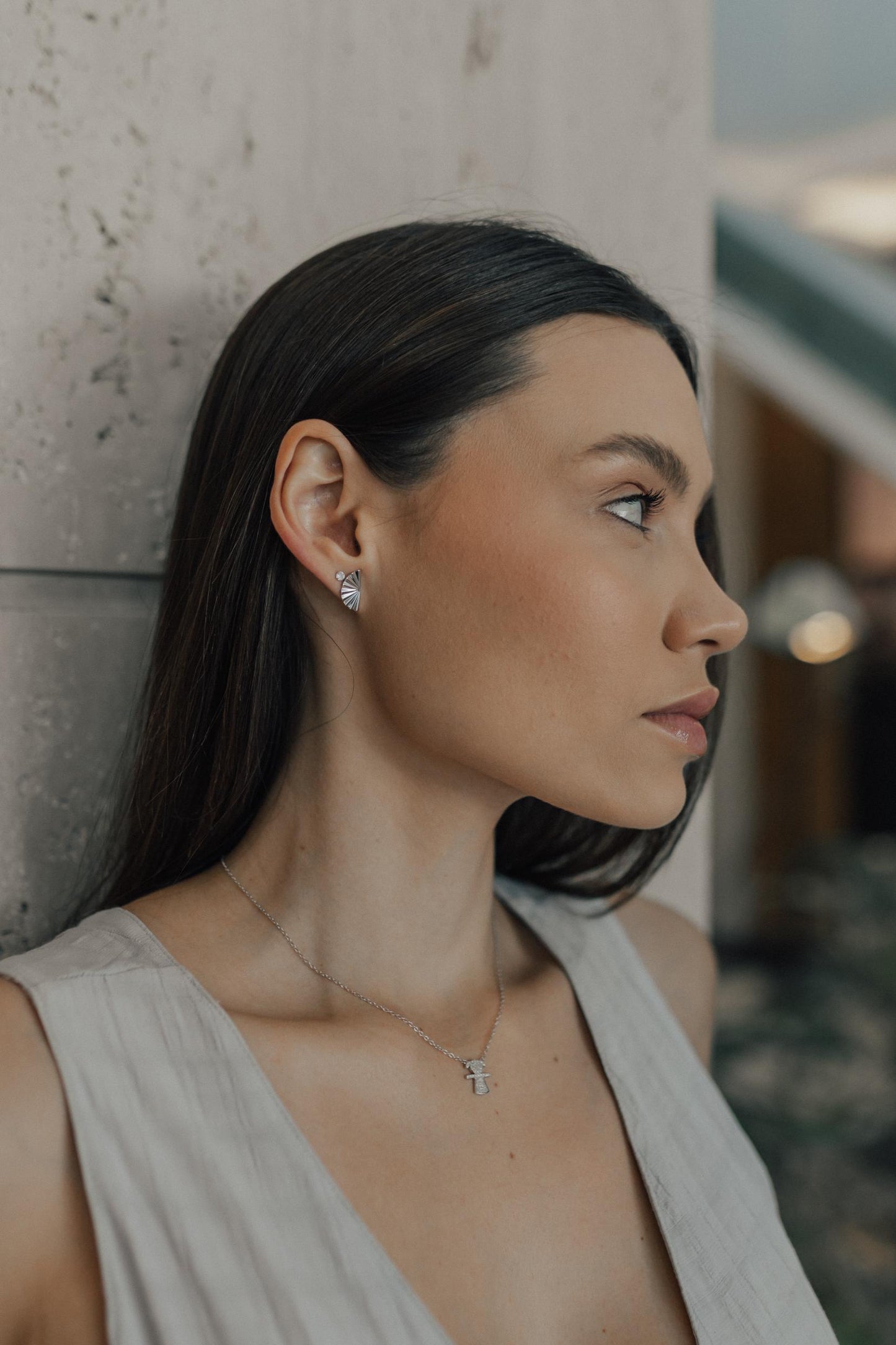 Colar Filhos Cravejado Prata 925 Ródio Branco