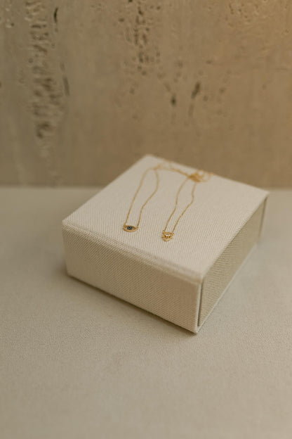 Colar Escapulário Olho Grego e Mão Hamsá Dourado