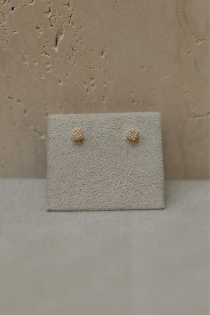 Brinco Orgânico Cravejado Dourado P