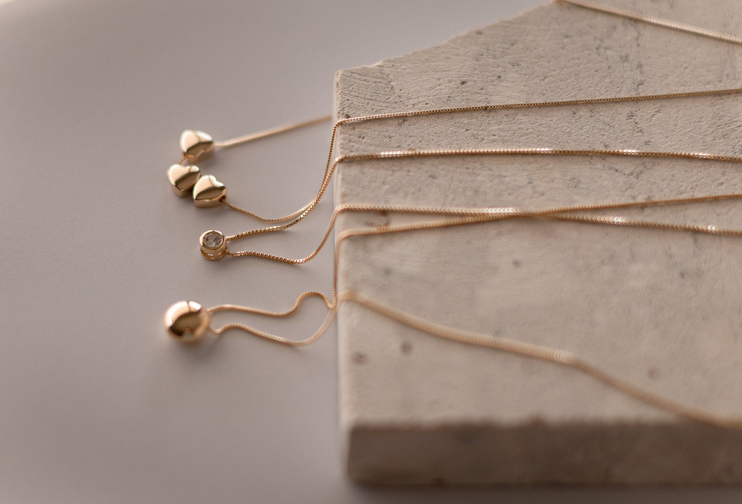 Colar 3 Corações Liso Dourado