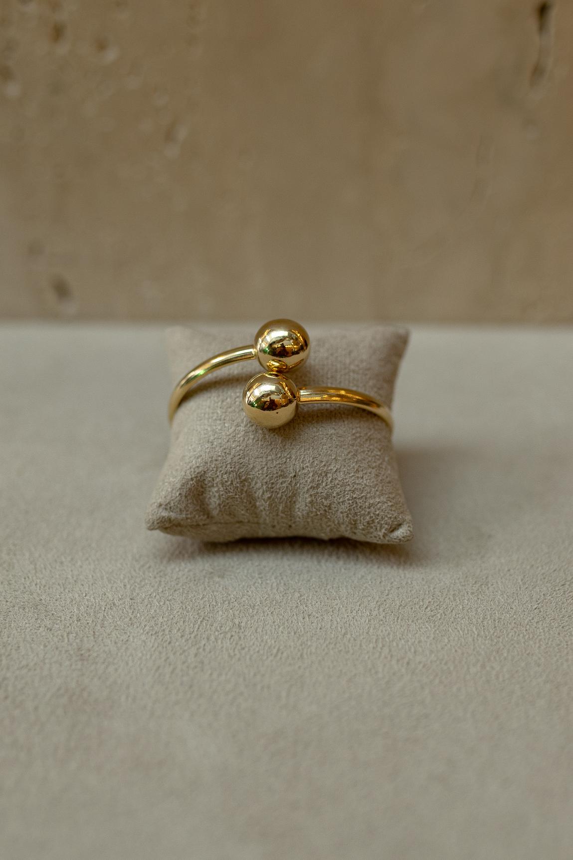 Bracelete de Bolas Liso Dourado