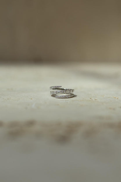 Anel Glam Moissanite Prata 925 Ródio Branco