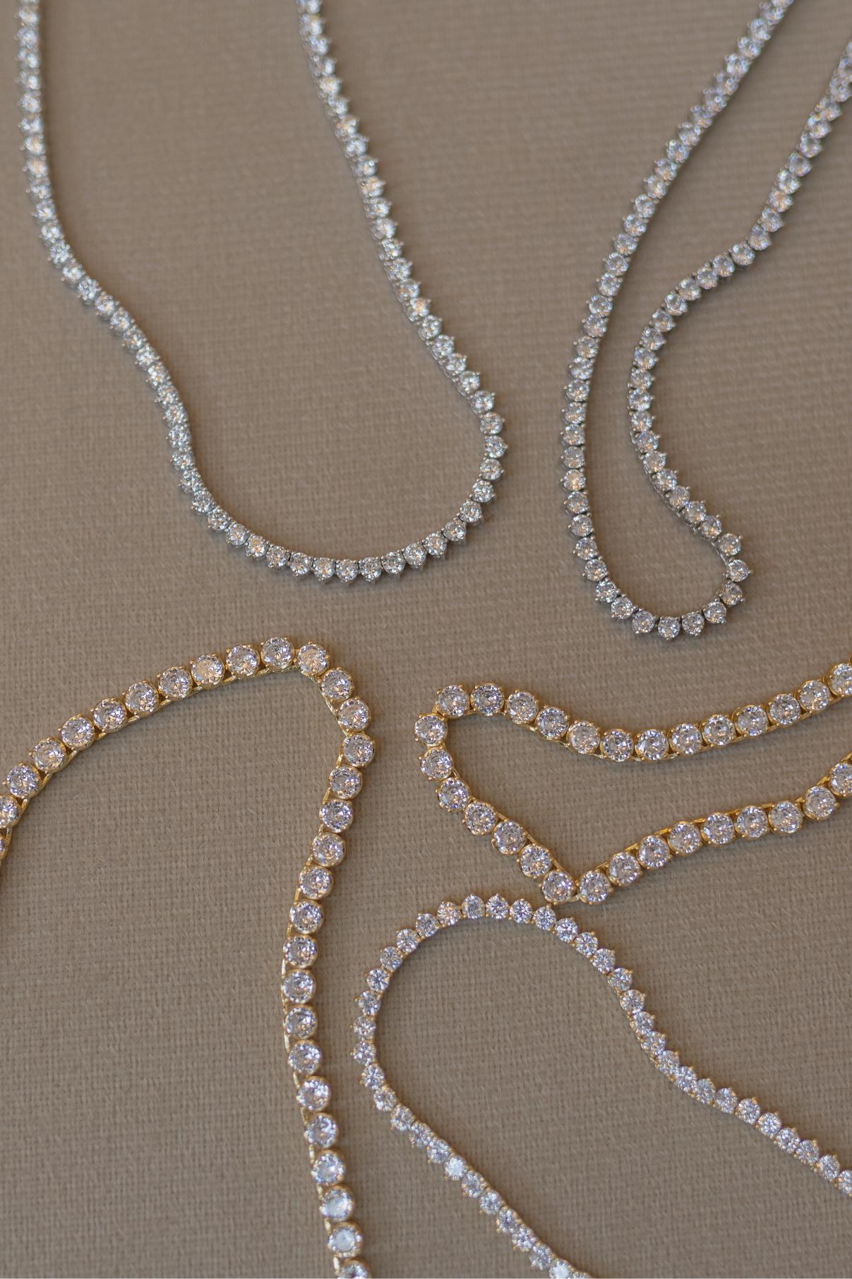 Colar Riviera 3mm 42cm Dourado