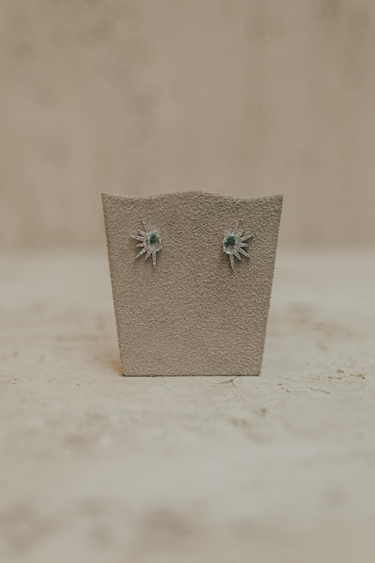 Brinco Raio Solar Acqua Oval Ródio Branco