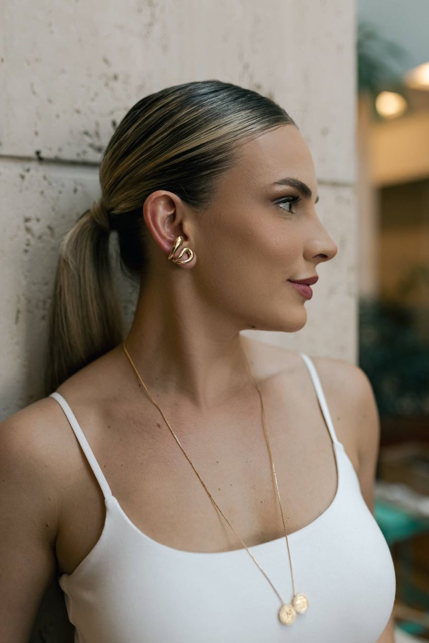 Brinco Ear Cuff Gotas Ouro