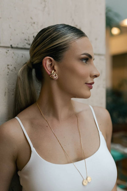 Brinco Ear Cuff Gotas Dourado