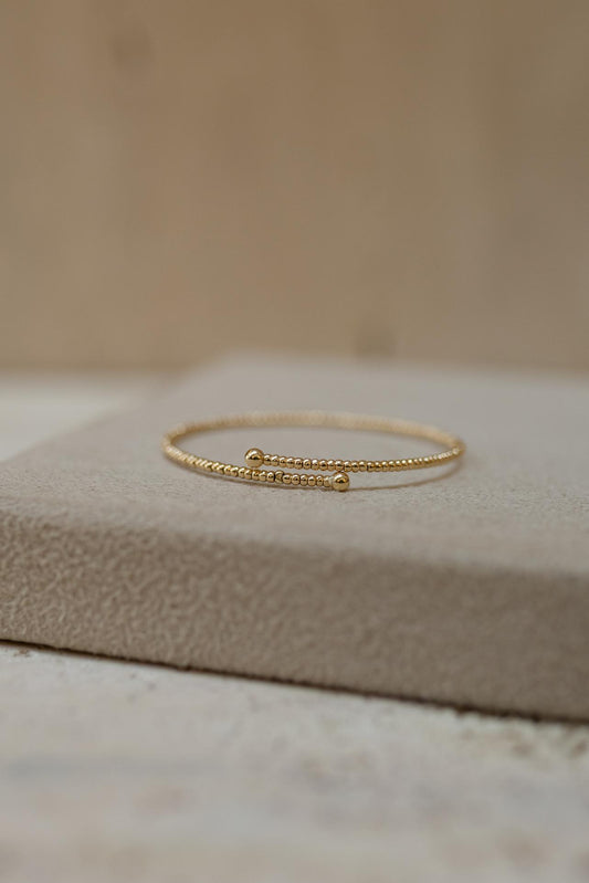 Bracelete Maleável Mini Bolinhas Dourado