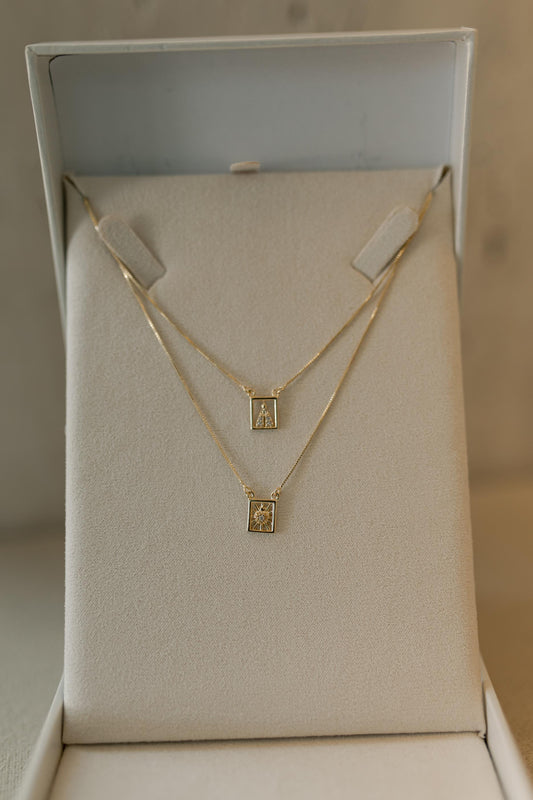 Colar Escapulário Nossa Senhora Aparecida Dourado