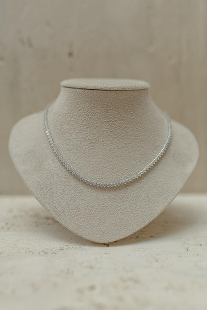 Colar Riviera 3mm 40cm Ródio Branco