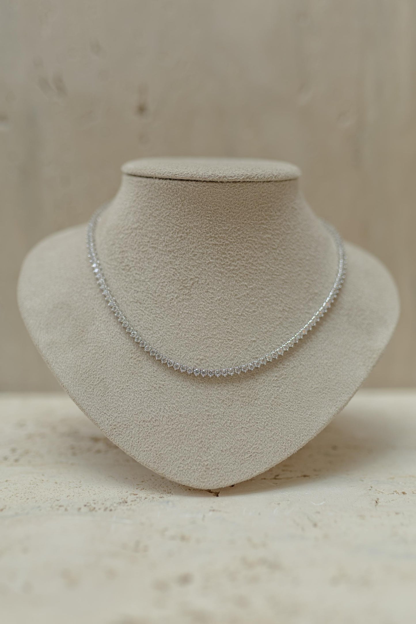 Colar Riviera 3mm 40cm Ródio Branco