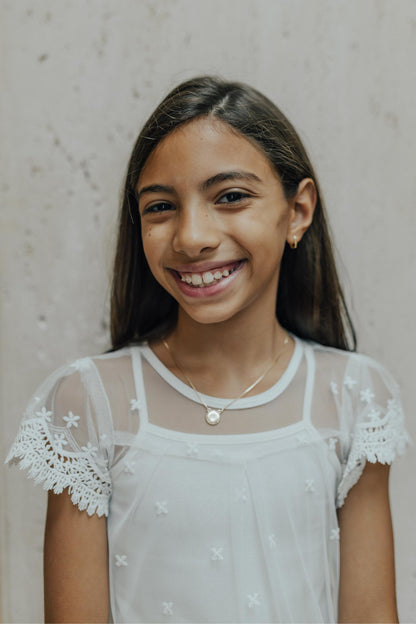 Colar Escapulário Infantil Santo Anjo Dourado