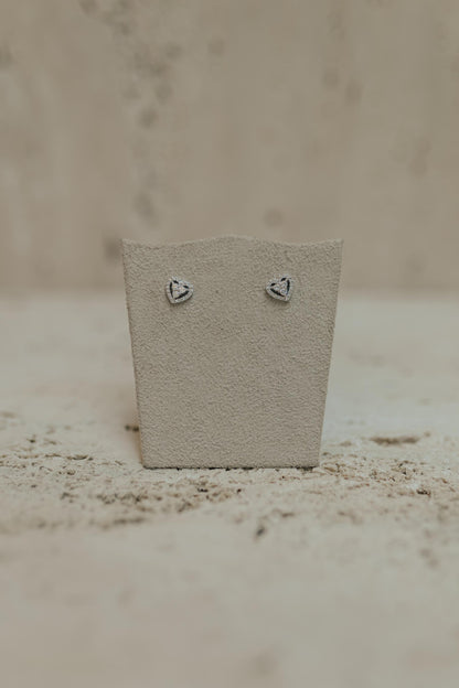 Brinco Mini Coração Cristal Ródio Branco