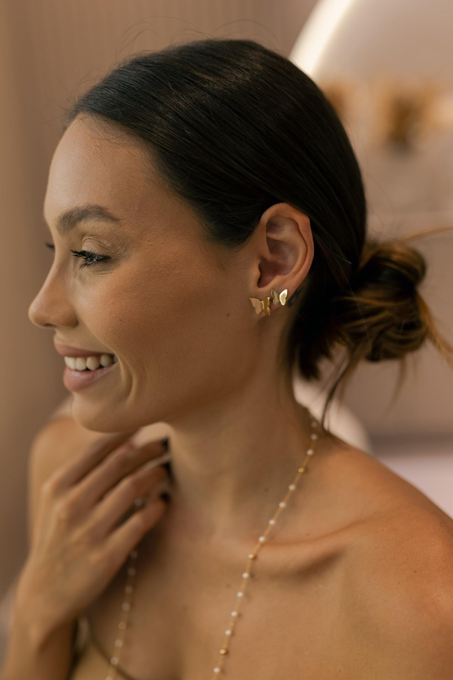 Brinco Borboleta Liso G Dourado