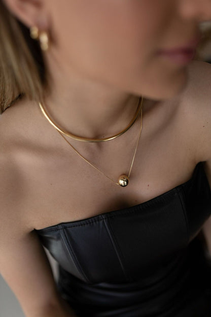 Choker Aro Tubo Liso Dourado