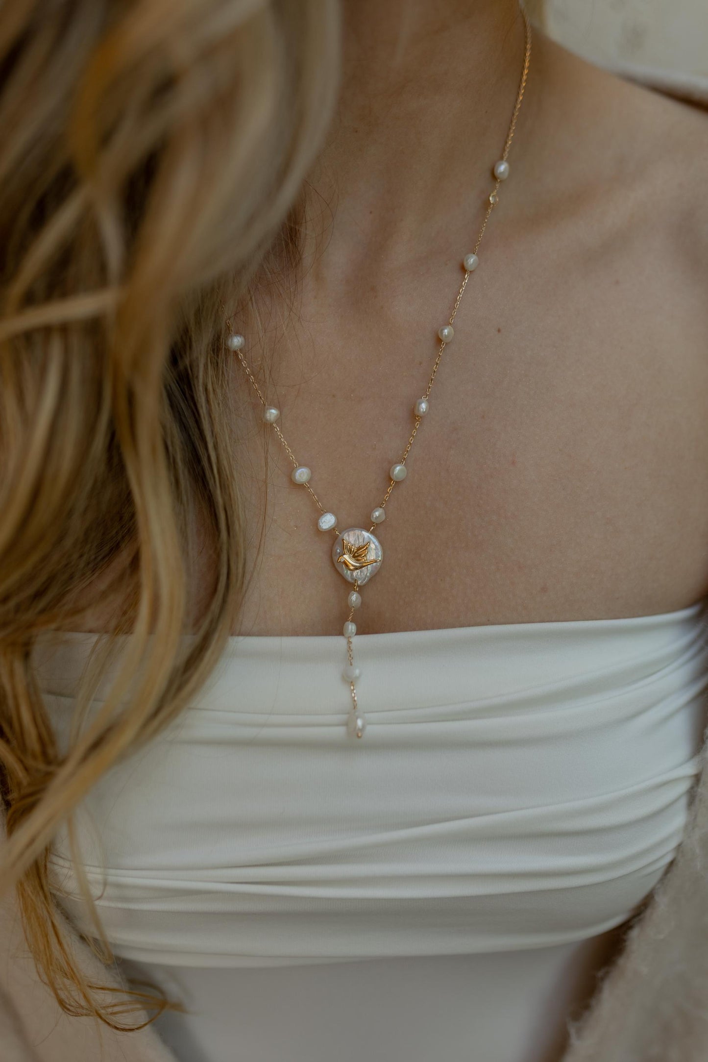 Colar Terço Espírito Santo Dourado