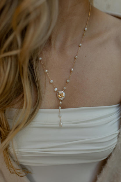 Colar Terço Espírito Santo Dourado