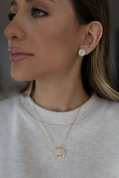 Colar Árvore da Vida Madrepérola Dourado