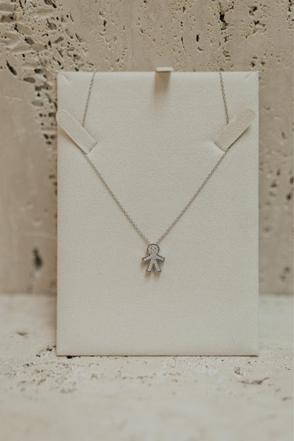 Colar Filhos Moissanite Prata 925 Ródio Branco