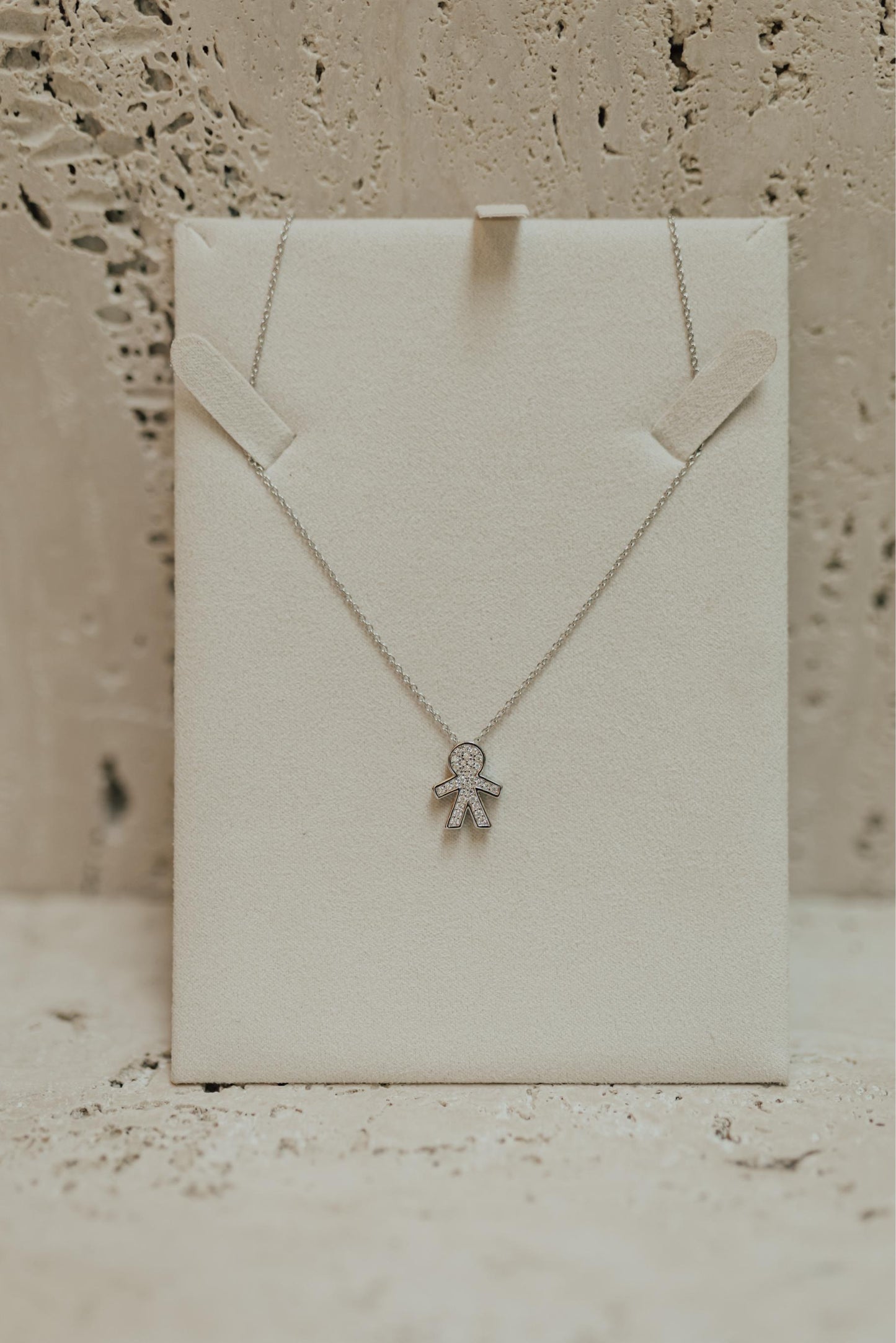 Colar Filhos Moissanite Prata 925 Ródio Branco