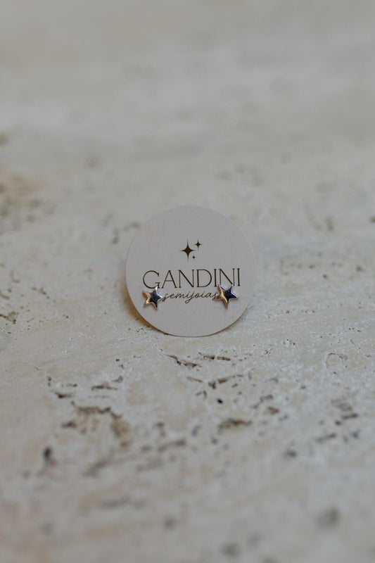 Brinco Estrela Pequena Ródio Branco