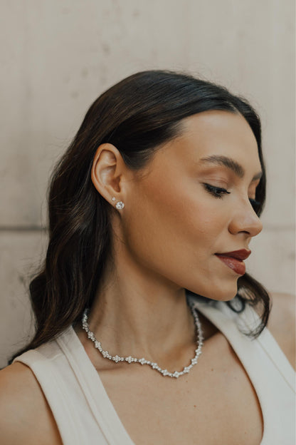 Colar Riviera Trabalhada Ródio Branco