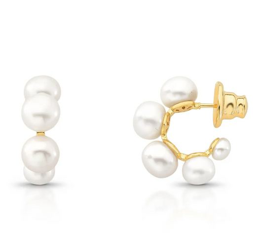 Brinco Argola Pérolas Decrescentes Dourado