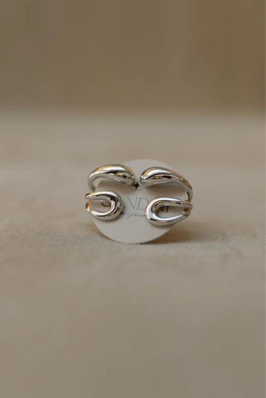 Brinco Ear Cuff Gotas Ródio Branco