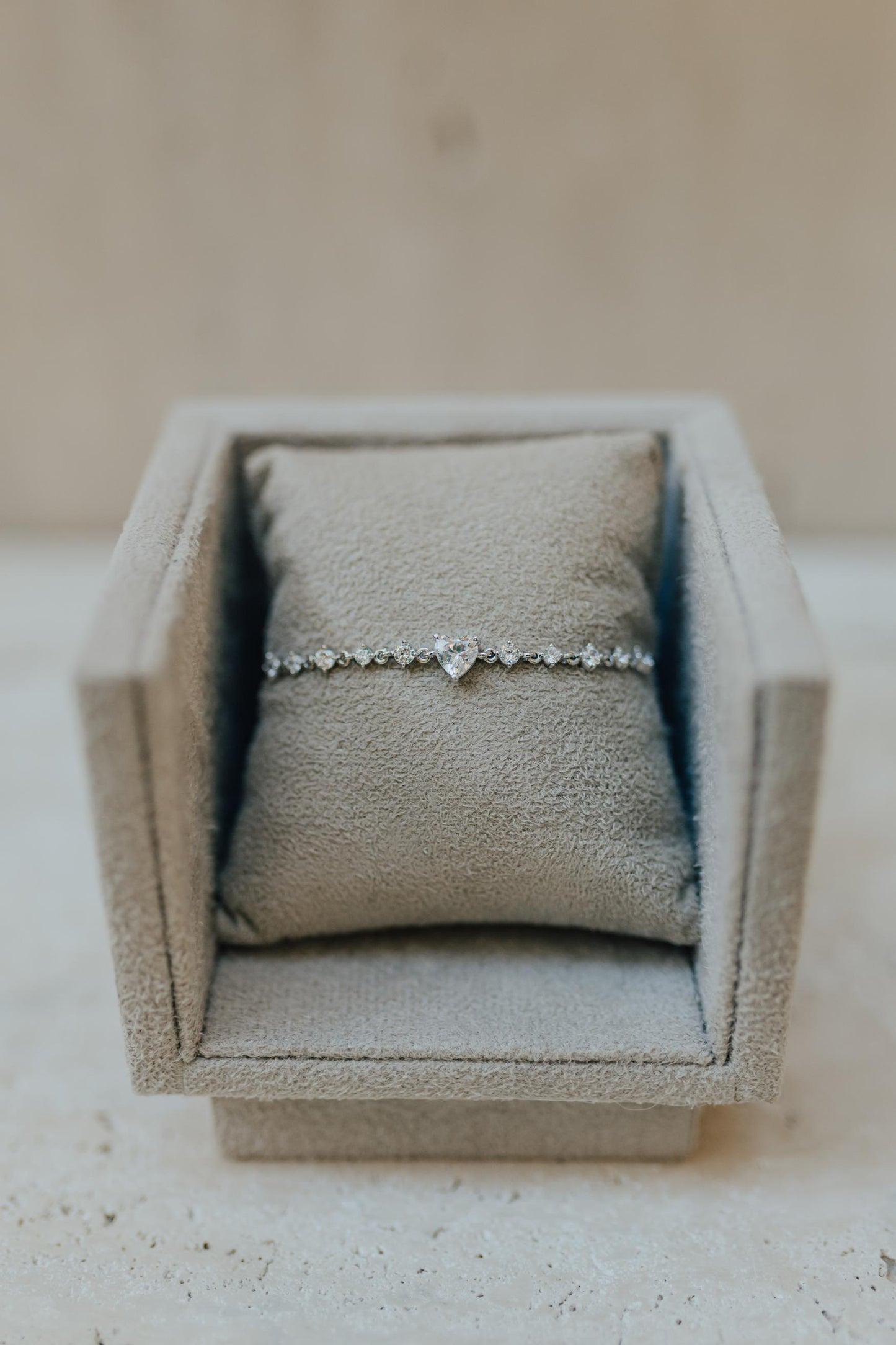Pulseira Coração Cristal Prata 925 Ródio Branco