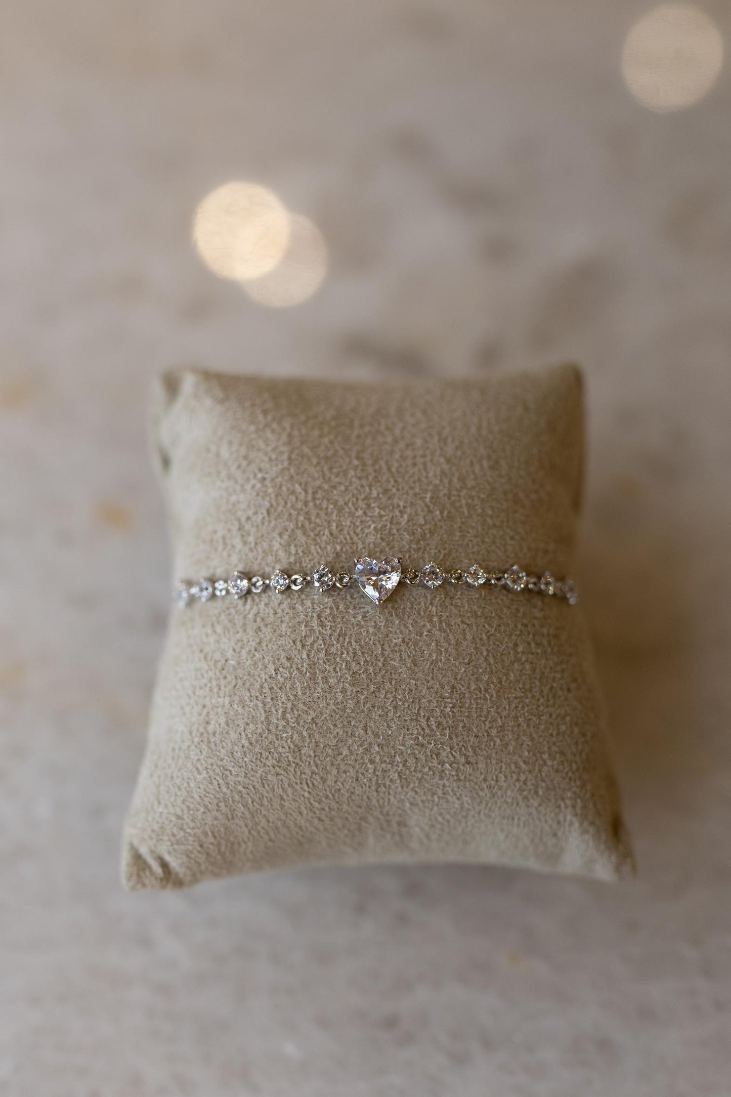 Pulseira Coração Cristal Prata 925 Ródio Branco