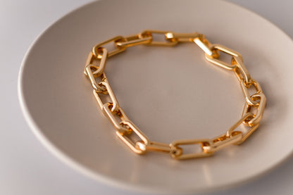 Choker 2 em 1 de Elos Lisos Dourado