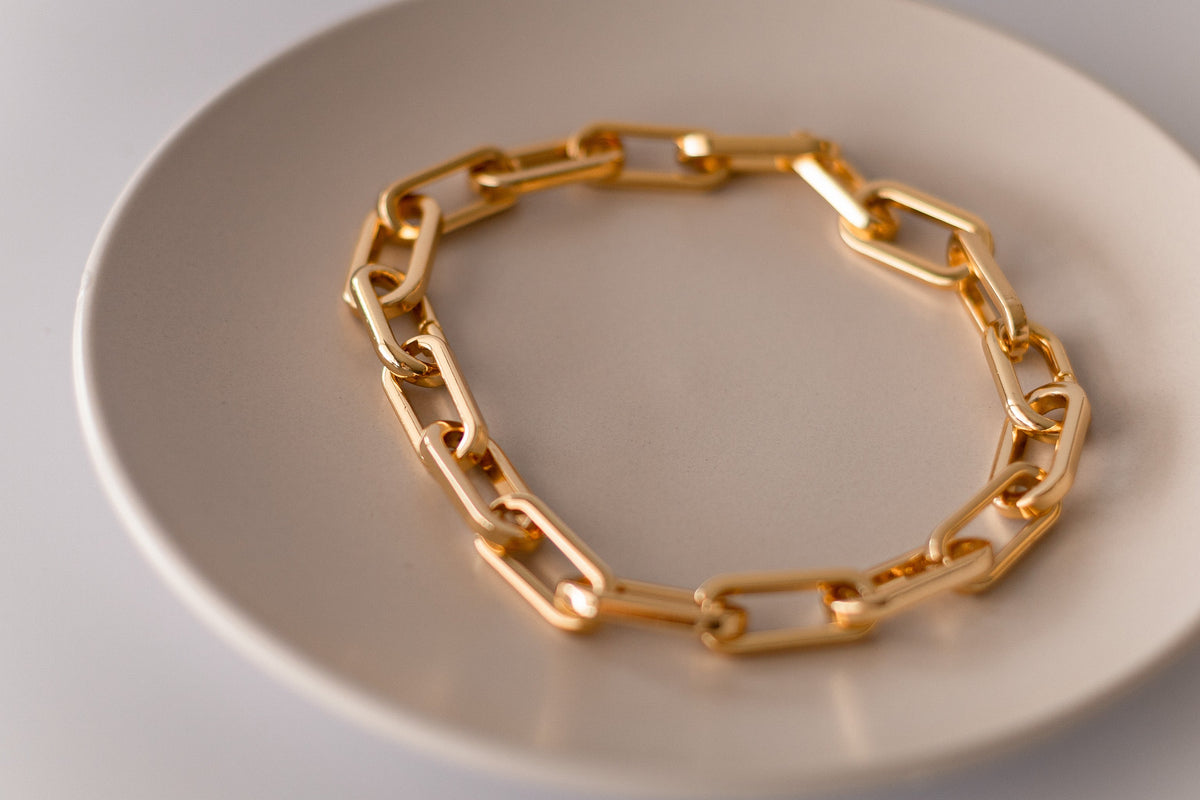 Choker 2 em 1 de Elos Lisos Dourado